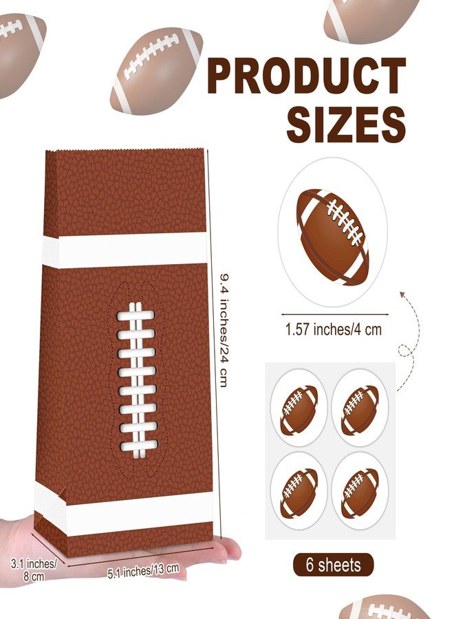 MIMIND 24 Pack Football Party Gift Bags 9.4 x 5.1 x 3.1 Inch Football Goodie Bags with Stickers Paper Treat Bag for Sports Bowl Theme Party Favors - Image 2